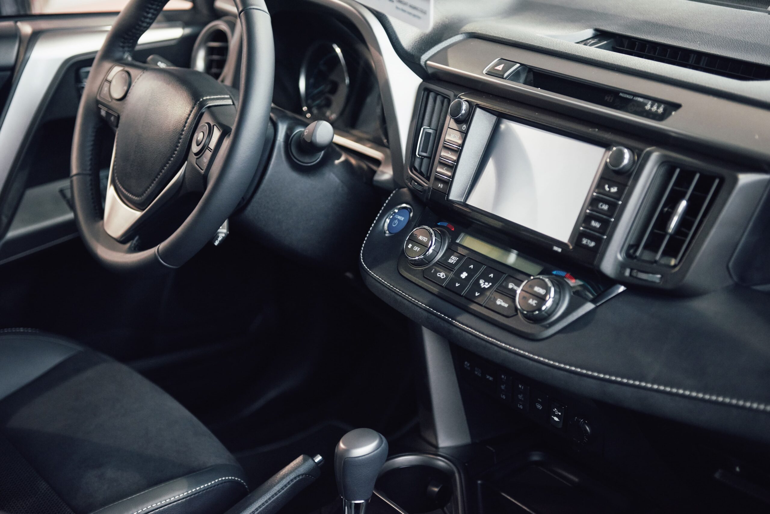 luxury-car-interior-steering-wheel-shift-lever-dashboard